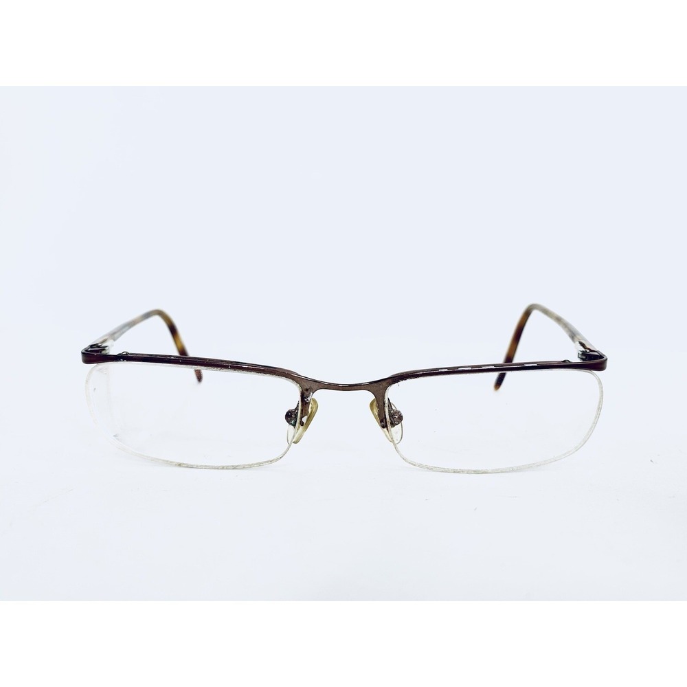 Versace Versus Brown Metal Half Rim Glasses W Brown Temples MOD 7041 51 18 140